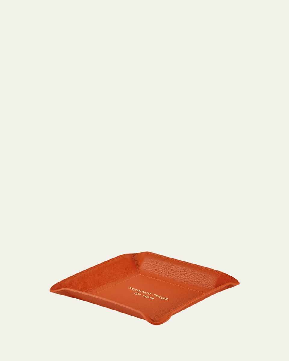 "Important Things Go Here" Leather Valet Tray